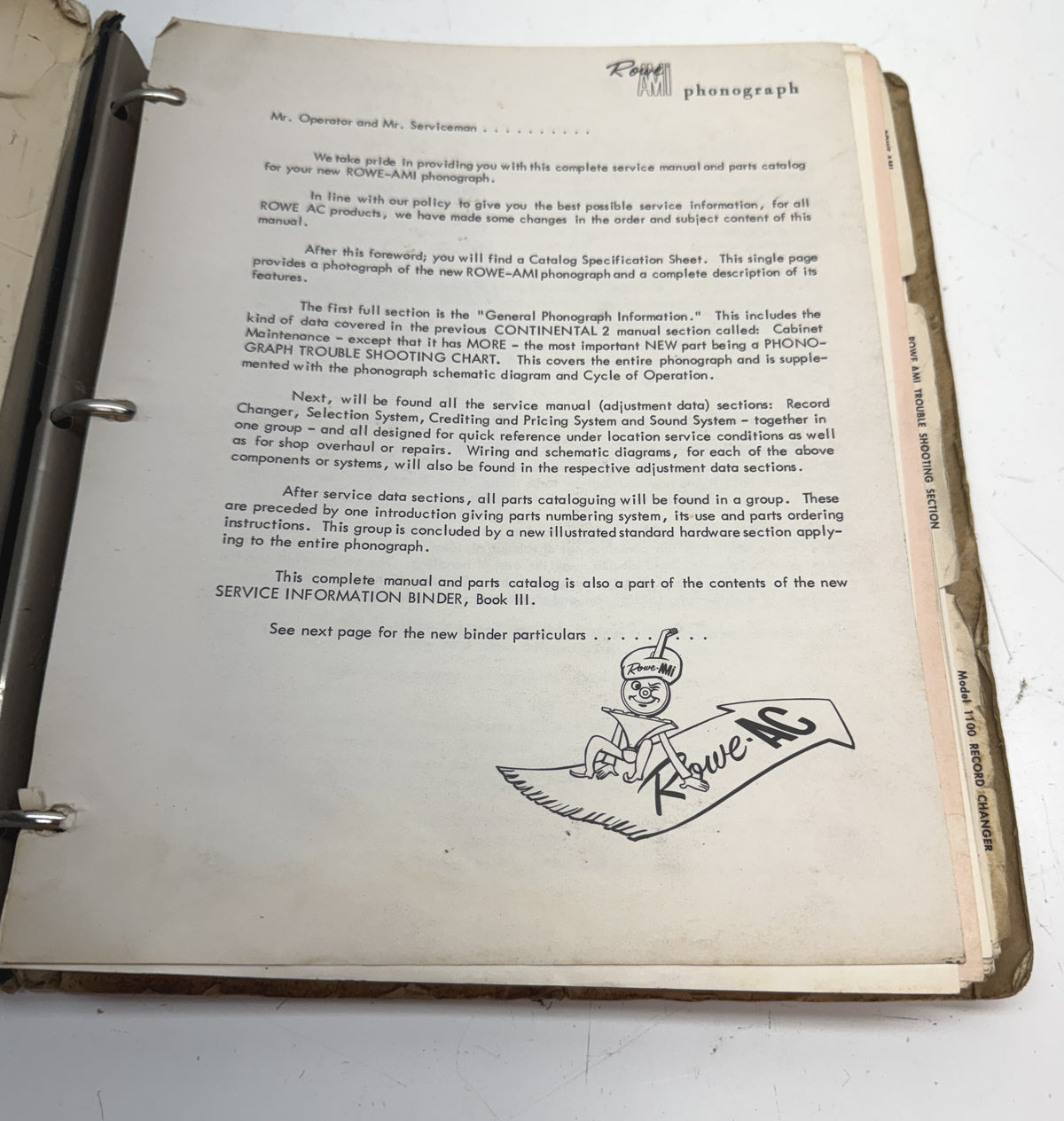 Rowe AMI Phonograph Installation Manual / Parts Catalog