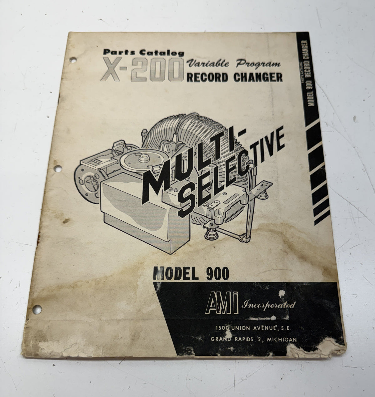 AMI Model 900 X-200 Record Changer Parts Catalog