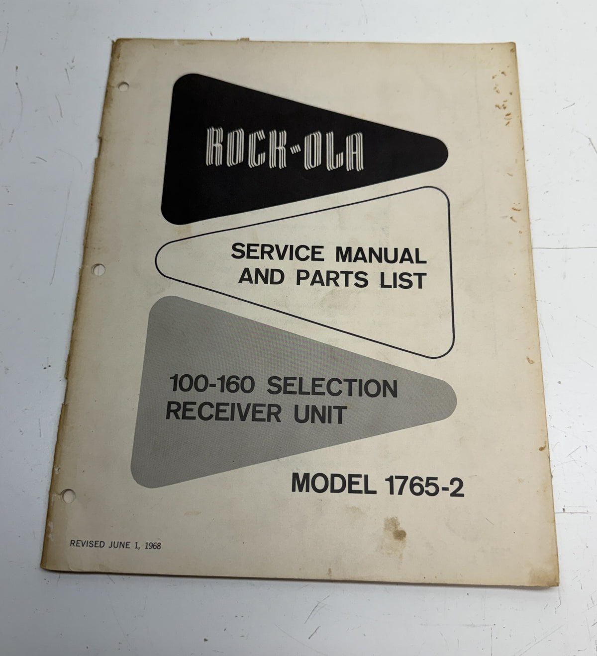 Rock-Ola 1765-2 Receiver Unit Service Manual and Parts List