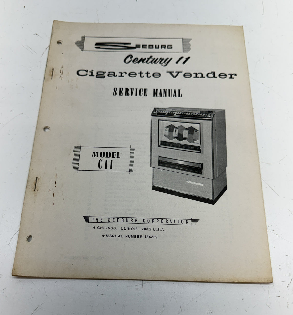 Seeburg C11 Cigarette Vender Service Manual