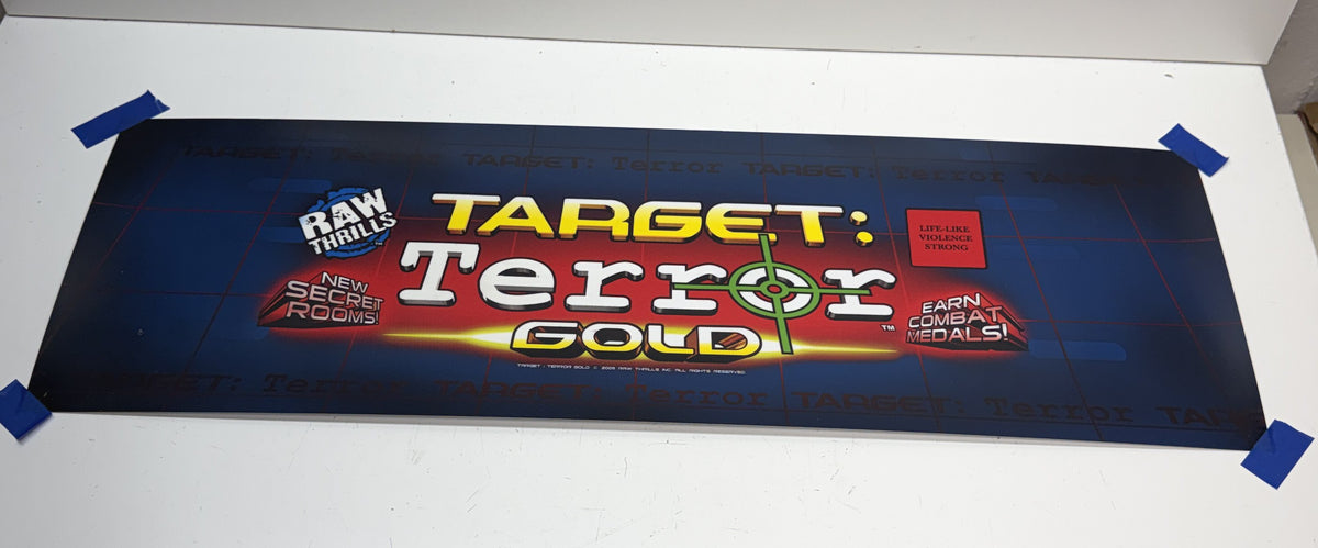 Target Terror Gold NOS Vinyl Marquee