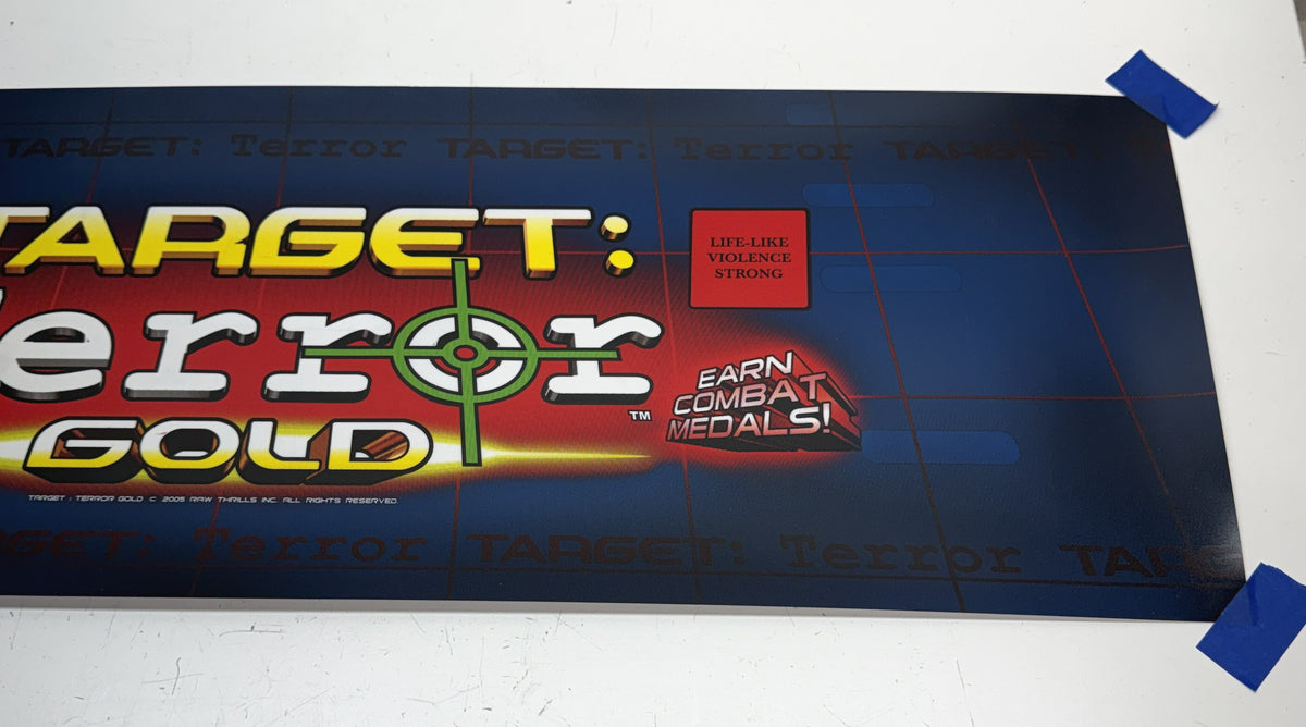 Target Terror Gold NOS Vinyl Marquee