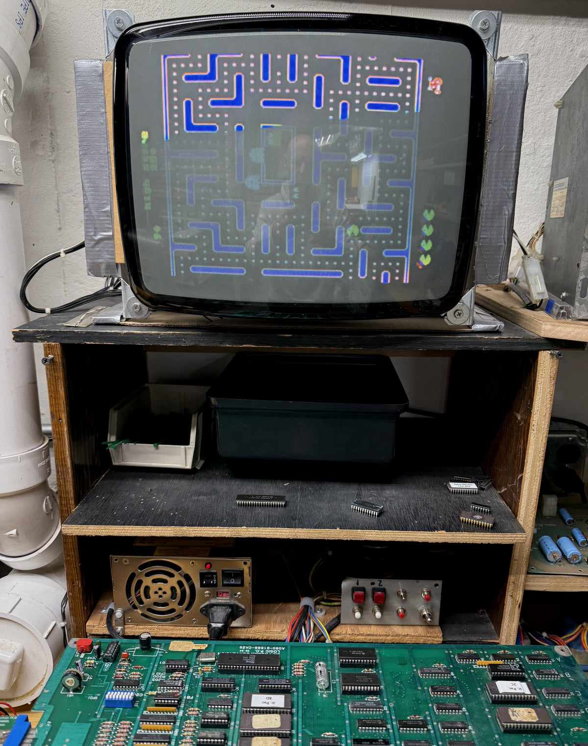 Jr. Pac-Man Circuit Board, Works (DC version)