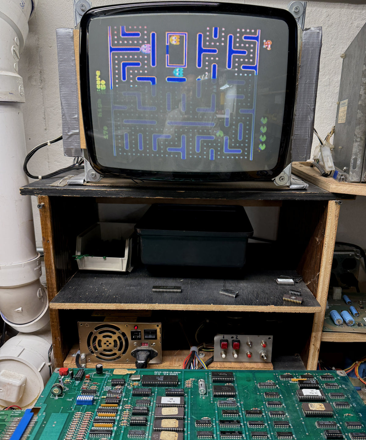 Jr. Pac-Man Circuit Board, Works (DC version)