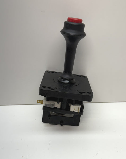MCA 2/4/8-Way Black Microswitch Joystick, Red Button, NOS