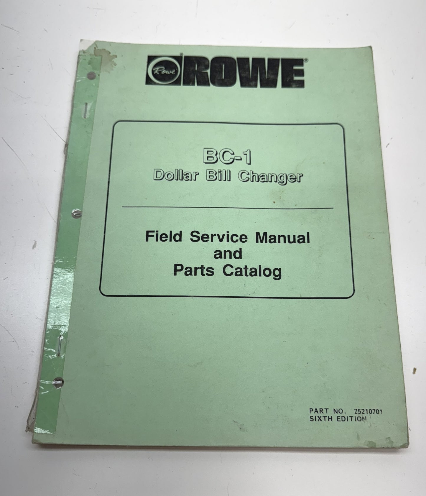 Rowe BC-1 Dollar Bill Changer Manual