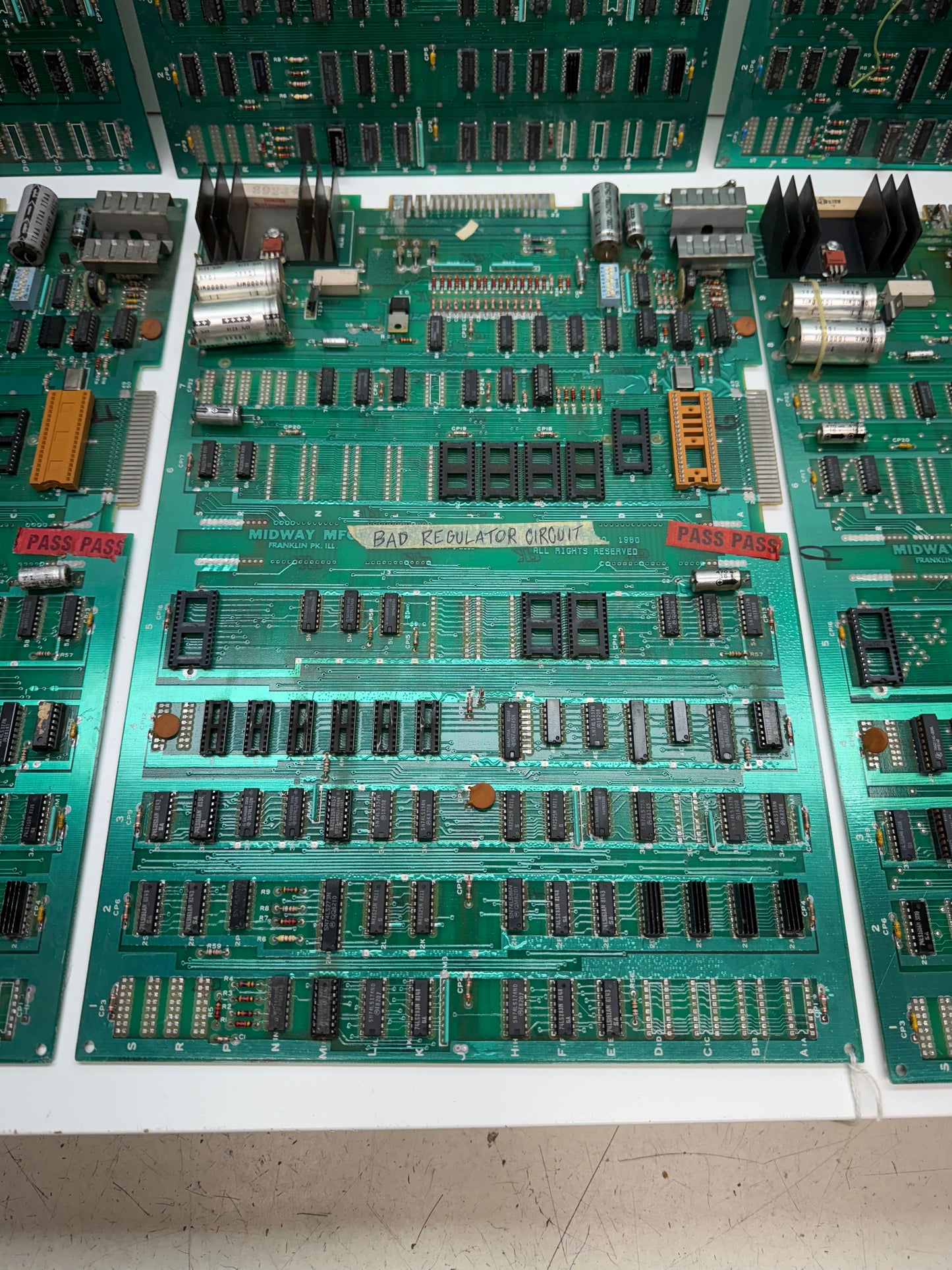 Pac-Man Circuit Board Fixer Upper Lot x 6