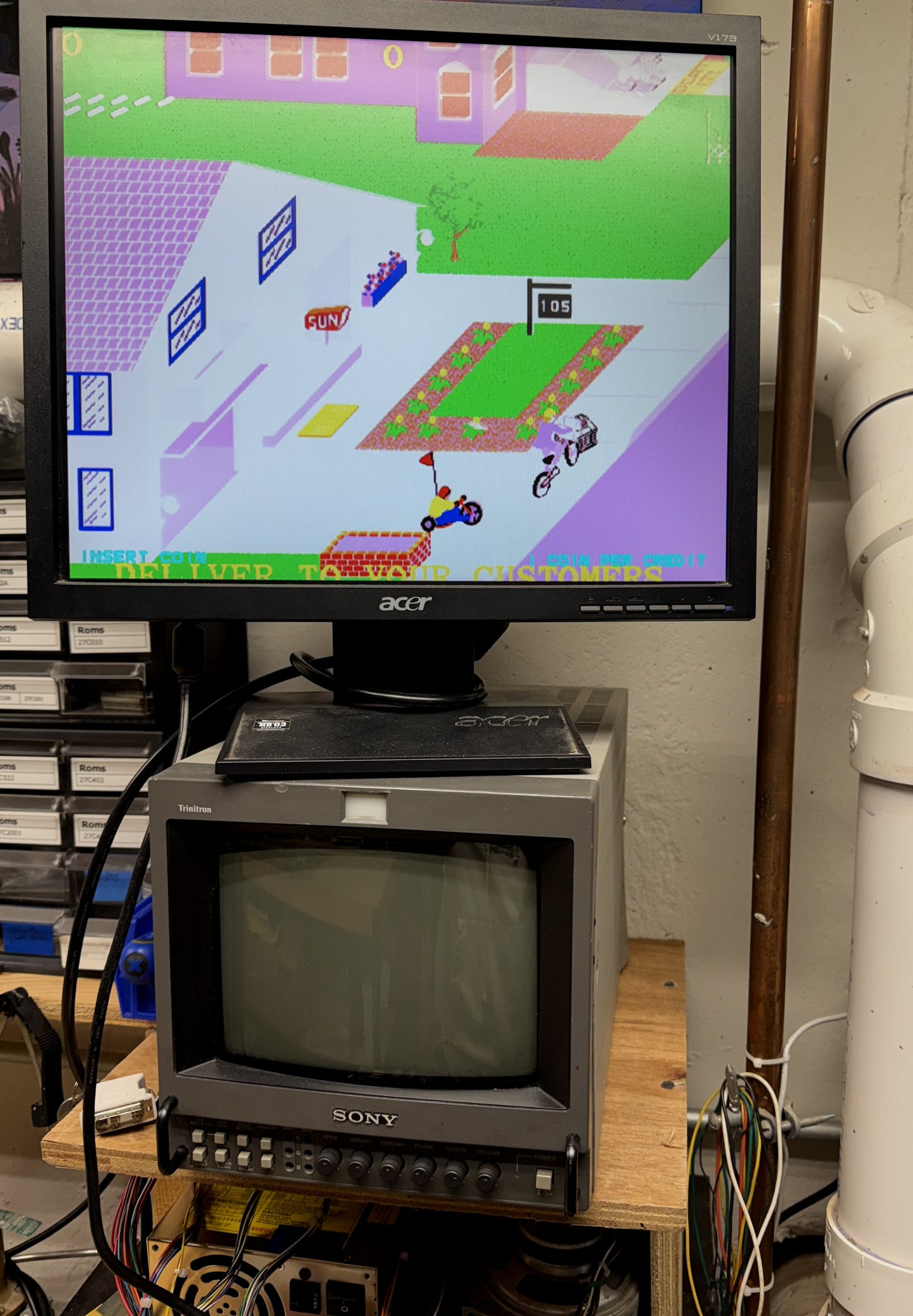 Paperboy CPU & Video Board for Repair, CPU Board Works?