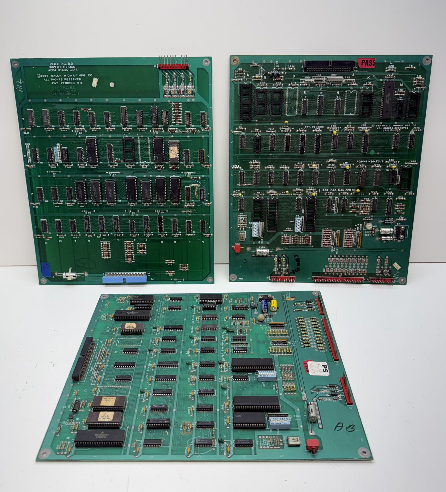 Super Pac-Man Board Lot x 3 for Repair