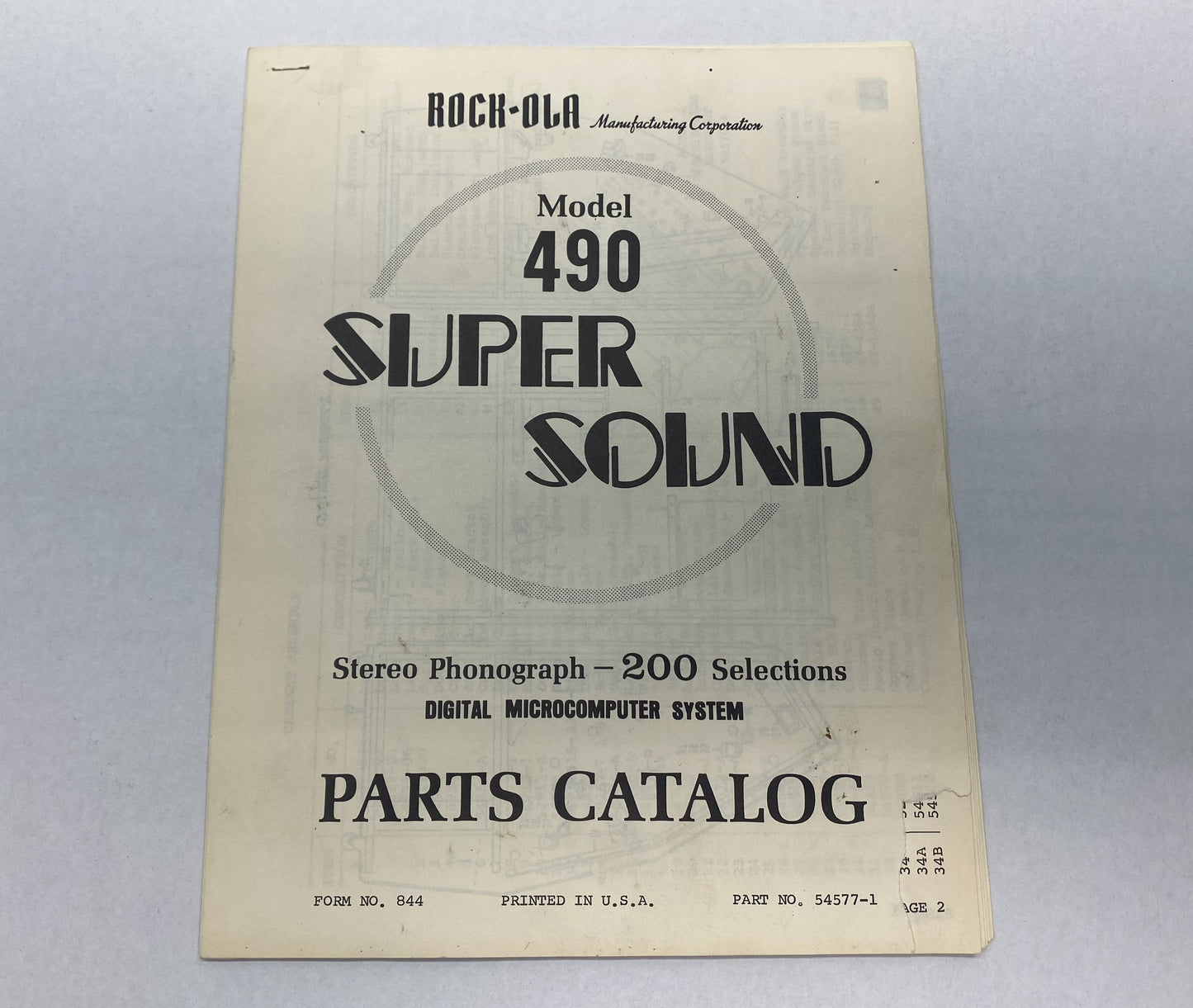 Rock-Ola 490 Parts Catalog