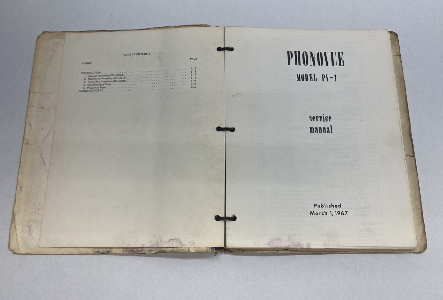 Rowe The Phono Vue (PV-1) Manual