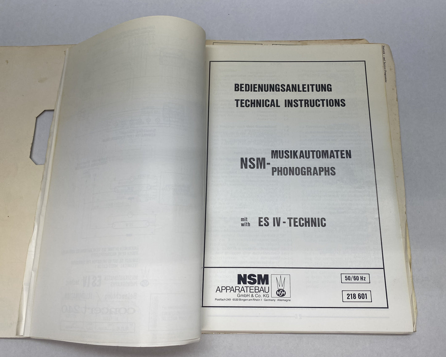 NSM Concert 240 / ES IV Technic Service Binder