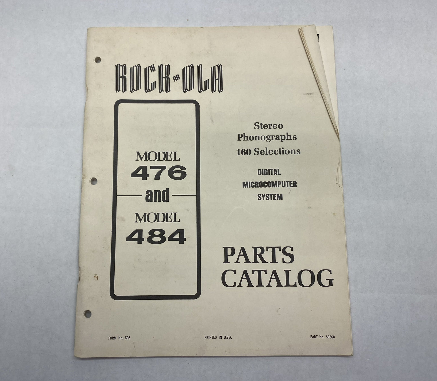 Rock-Ola 476 and 484 Parts Catalog