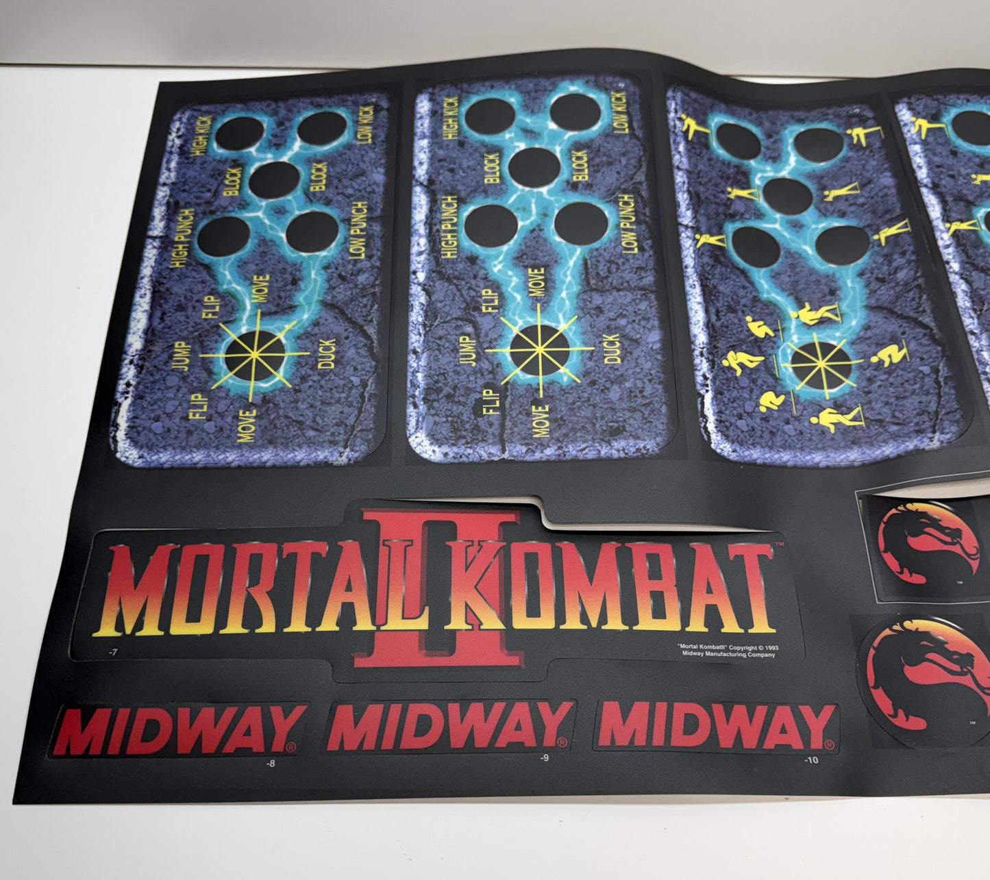 Mortal Kombat II NOS Control Panel Decals