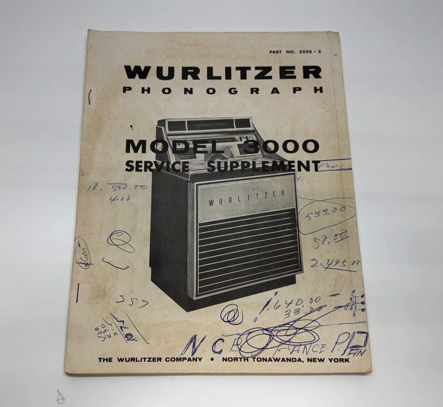 Wurlitzer Model 3000 Service Supplement Manual